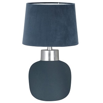 Metalowa lampa stołowa Rita granatowa z abażurem